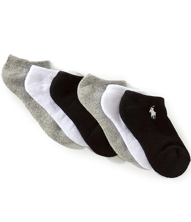 Polo Ralph Lauren Little/Big Boys Performance Cushioned Sold Low-Cut Sock-6-Pack