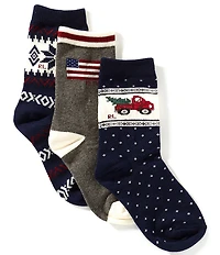 Polo Ralph Lauren Little/Big Boys Holiday Truck Socks 3-Pack