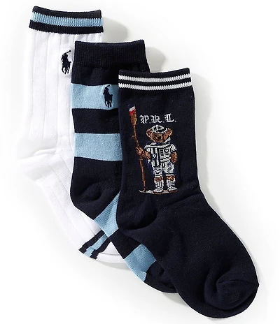 Polo Ralph Lauren Little/Big Boys Rowing Bear 3-Pack Socks