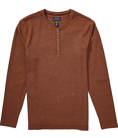 Polo Ralph Lauren Long Sleeve Jacquard Knit Herringbone Sleep Shirt