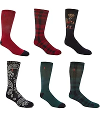Polo Ralph Lauren Northwest Passage Bear Crew Socks 6-Pack