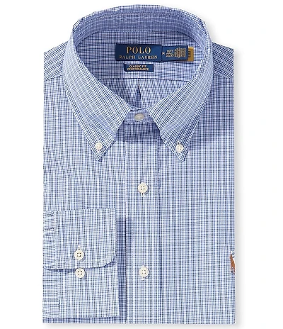 Polo Ralph Lauren Performance Classic Fit Spread Collar Plaid Dress Shirt