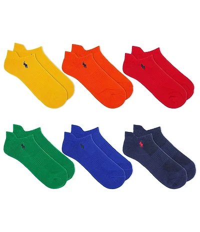Polo Ralph Lauren Multi Color Performance Cotton Low-Cut Socks 6-Pack