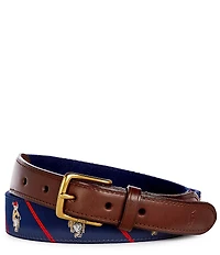 Polo Ralph Lauren Polo Bear Leather-Trim Belt