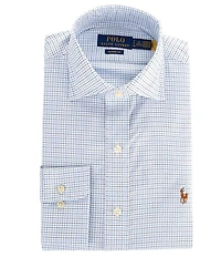 Polo Ralph Lauren Regent Classic Fit Spread Collar Checked Oxford Dress Shirt