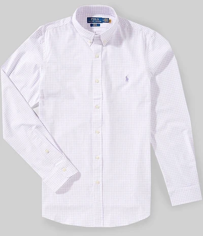 Polo Ralph Lauren Slim Fit Checked Stretch Poplin Long Sleeve Woven Shirt
