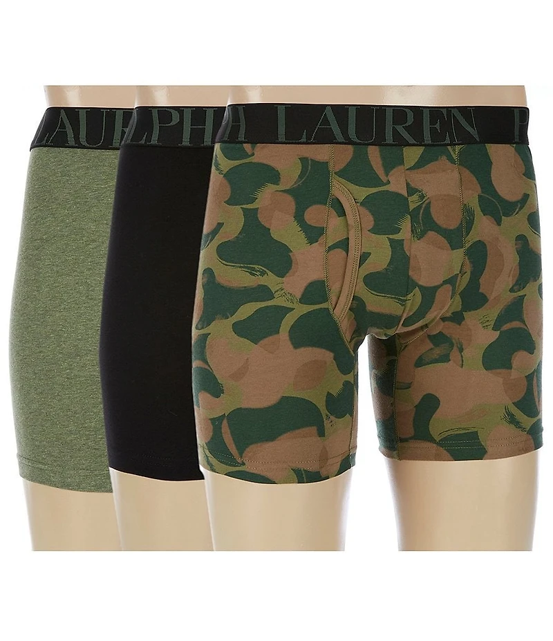Polo Ralph Lauren Solid/Camouflage Jersey Boxer Briefs 3-Pack
