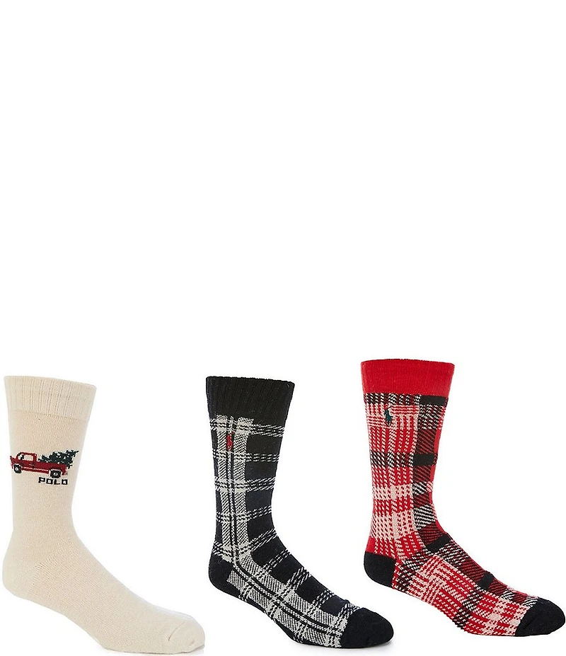 Polo Ralph Lauren Truck And Shirting Plaids 3-Pair Assorted Gift Box
