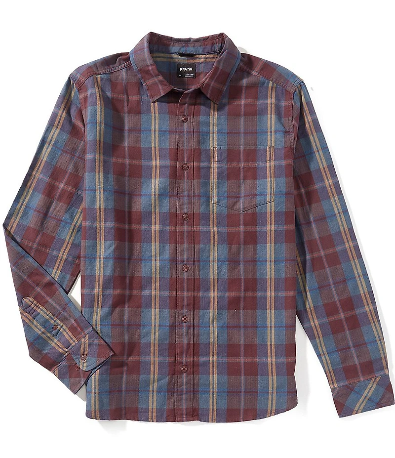 prAna Los Feliz Flannel Large Plaid Long Sleeve Woven Shirt