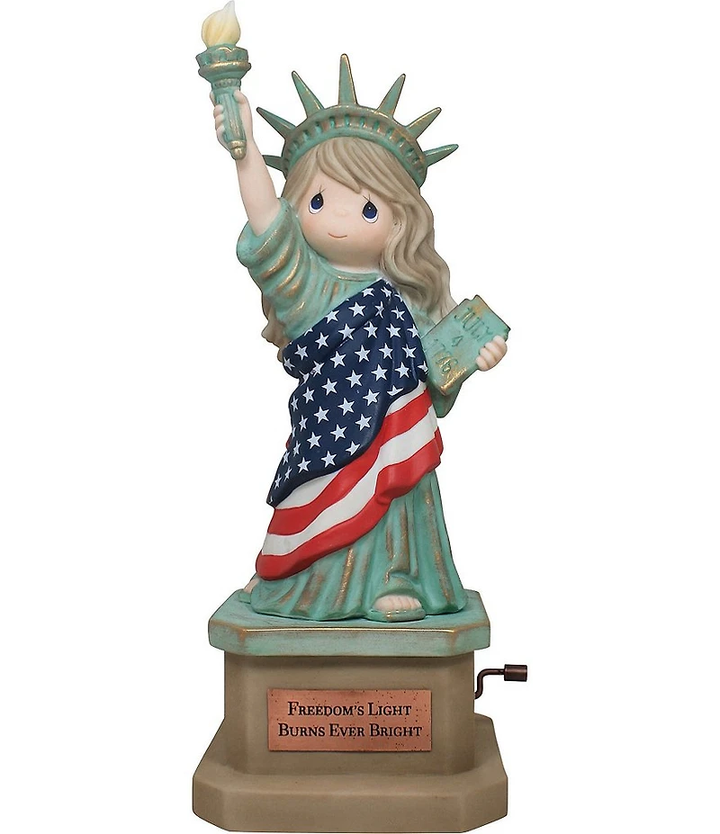 Precious Moments Americana #double;Freedom's Light Burns Ever Bright#double; Statue of Liberty Limited Edition Musical Figurine