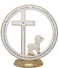 Precious Moments Gender Neutral Baptism Lamb Cross Figurine