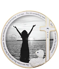 Precious Moments Gender Neutral Baptism Lamb Cross Picture Frame