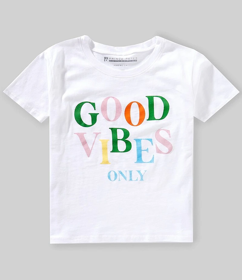 Prince Peter Big Girls Good Vibes Only Short Sleeve T-Shirt