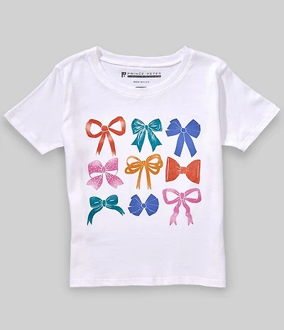 Prince Peter Big Girls Bow Graphic Short Sleeve T-Shirt