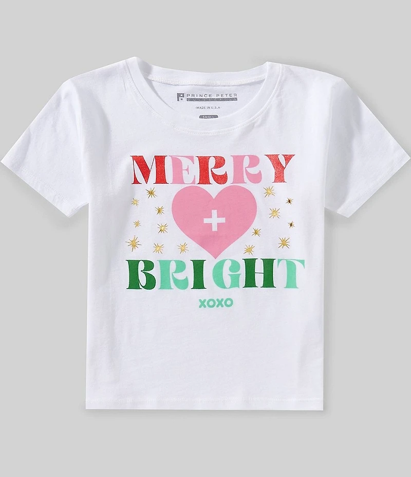 Prince Peter Big Girls Merry Bright Short Sleeve T-Shirt
