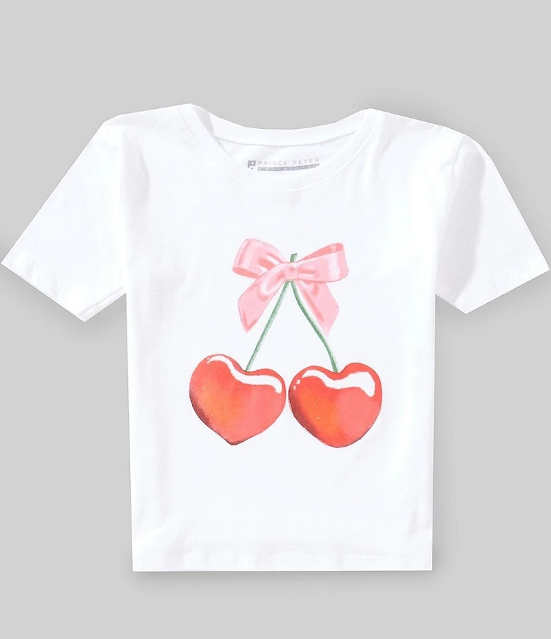 Prince Peter Big Girls Short Sleeve Cherry Hearts T-Shirt