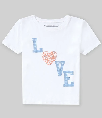 Prince Peter Big Girls Short Sleeve Love Appliqued T-Shirt