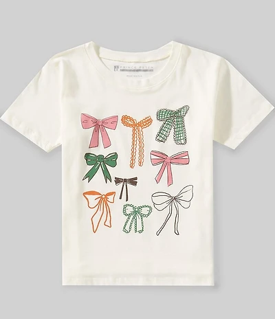 Prince Peter Big Girls Short Sleeve Multicolor Bow T-Shirt