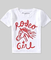 Prince Peter Big Girls Short Sleeve Raw-Edge 'Rodeo Girl' Graphic T-Shirt