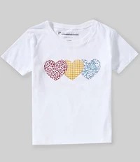 Prince Peter Big Girls Short Sleeve Three Heart Patch T-Shirt