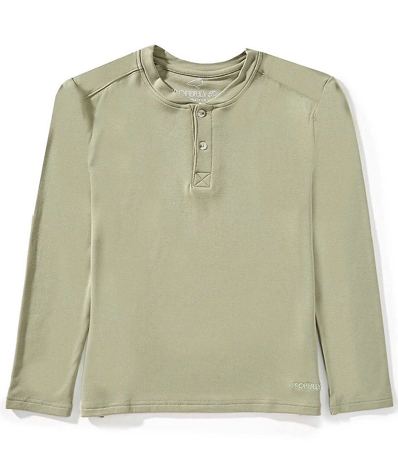 Properly Tied Big Boys Shoreline Long Sleeve Henley Shirt