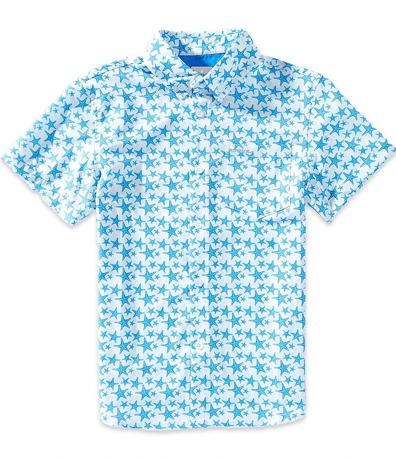 Properly Tied Boys Shordees Summer Starfish Short Sleeve Button Front Shirt
