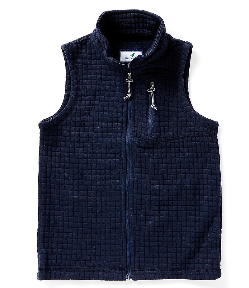 Properly Tied Little Boys Delta Grid Fleece Vest