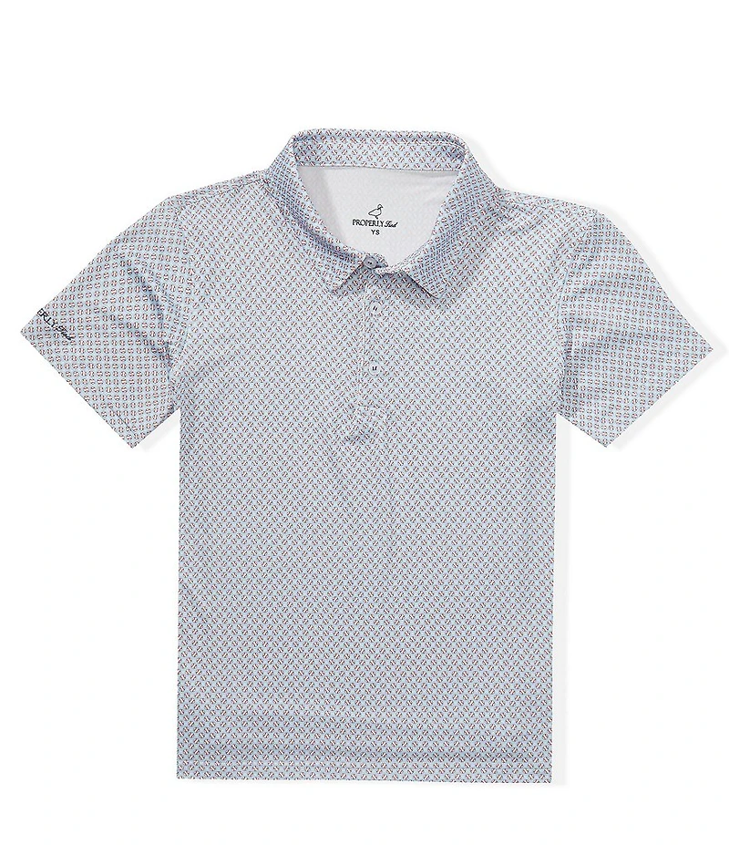Properly Tied Little Boys Americana Inlet Print Polo Shirt