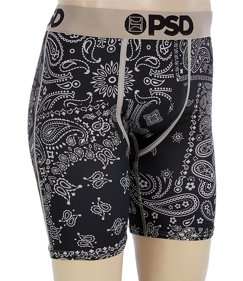 PSD Khaki Paisley 7#double; Inseam Standard Length Boxer Briefs