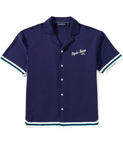 Psycho Bunny Basil Taped Short Sleeve Woven Camp Shirt