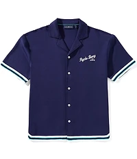 Psycho Bunny Basil Taped Short Sleeve Woven Camp Shirt