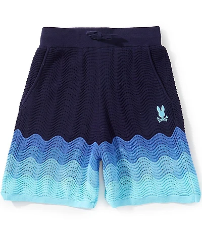 Psycho Bunny Big Boys Holden Racked Knit Stitch Shorts
