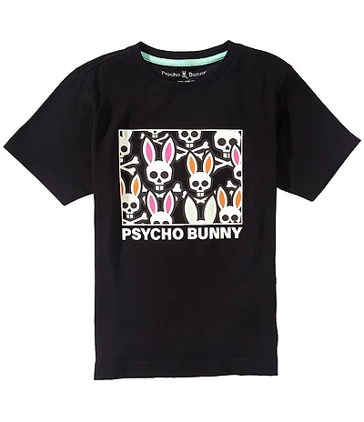 Psycho Bunny Big Boys Byron Short Sleeve Bunny Wordmark Printed T-Shirt