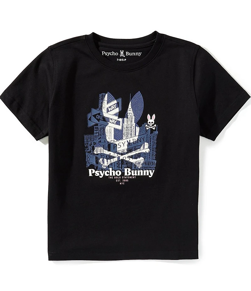 Psycho Bunny Big Boys Cove Short-Sleeve Rhinestone-Embellished Water-Based-Printed T-Shirt