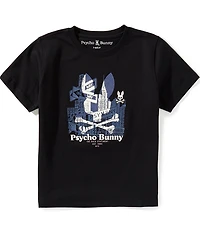 Psycho Bunny Big Boys Cove Short-Sleeve Rhinestone-Embellished Water-Based-Printed T-Shirt