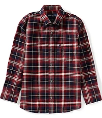 Psycho Bunny Big Boys Long-Sleeve Elian Plaid Brushed Flannel Shirt