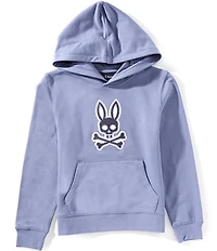 Psycho Bunny Big Boys Long-Sleeve Ryder Embroidered Bunny Patch Fleece Hoodie