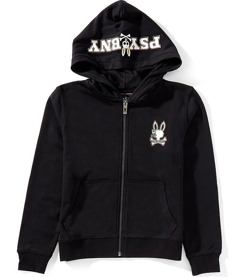 Psycho Bunny Big Boys Long-Sleeve Wade Bunny Logo Patch Fleece Hoodie