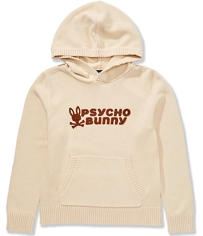 Psycho Bunny Big Boys Long-Sleeve Wordmark French Terry Chenille Hoodie