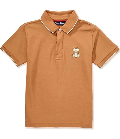 Psycho Bunny Big Boys Marlon Short-Sleeve Embroidered-Logo-Patch Polo Shirt