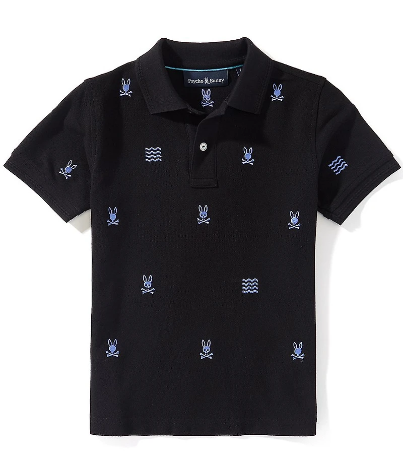 Psycho Bunny Big Boys Short-Sleeve Colin Embroidered Pique Polo Shirt