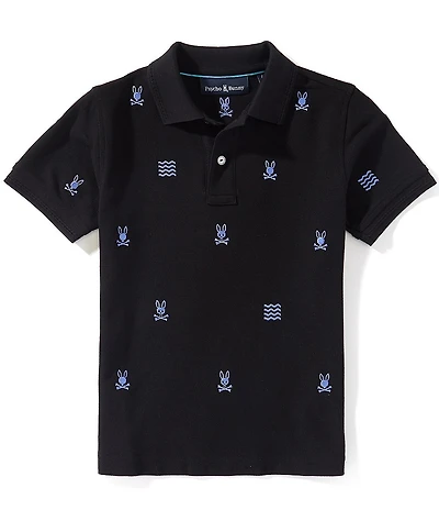 Psycho Bunny Big Boys Short-Sleeve Colin Embroidered Pique Polo Shirt