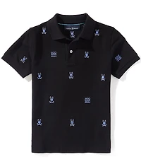 Psycho Bunny Big Boys Short-Sleeve Colin Embroidered Pique Polo Shirt