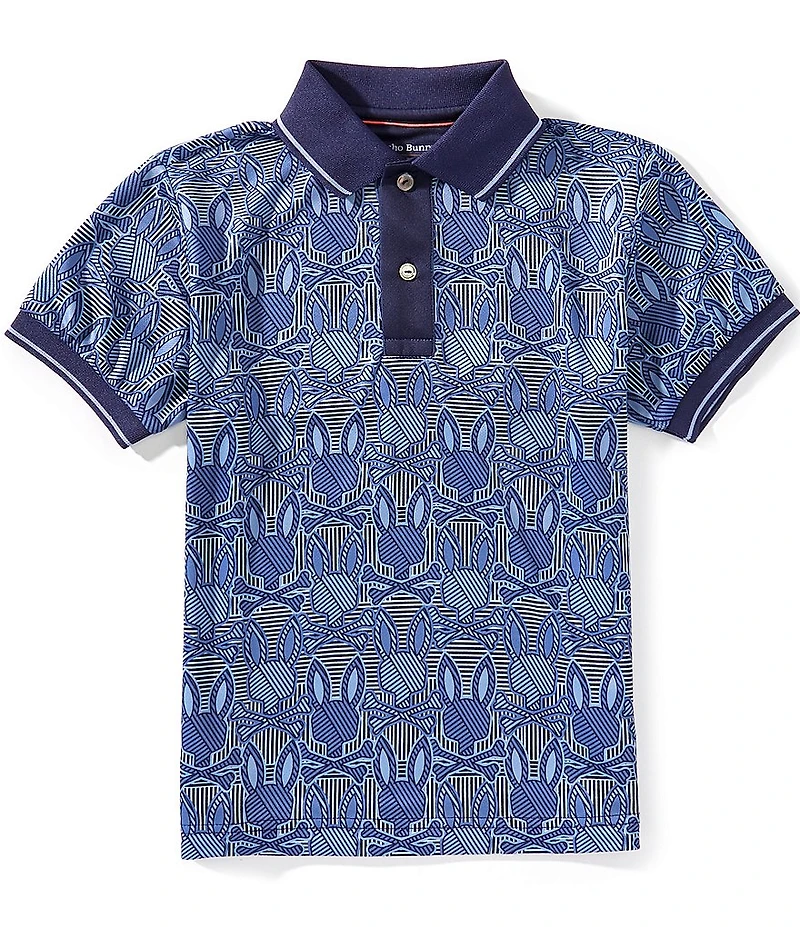 Psycho Bunny Big Boys Short-Sleeve Reeves Printed Polo Shirt