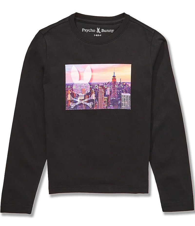 Psycho Bunny Big Boys Will Long-Sleeve New York City Graphic T-Shirt
