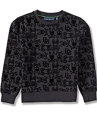 Psycho Bunny Little /Big Boys Crewneck Reed Flock Pullover