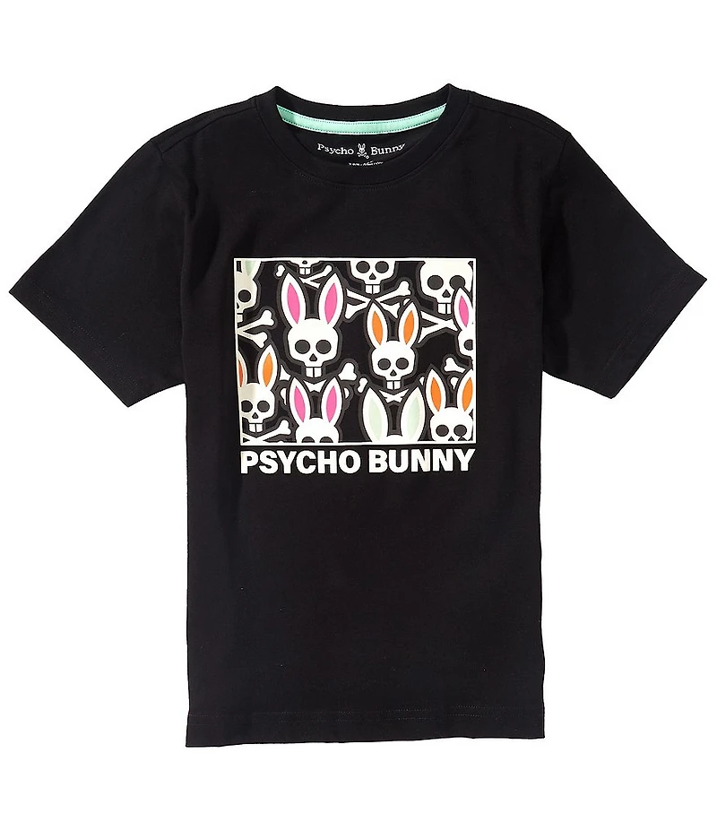 Psycho Bunny Little Boys Byron Short Sleeve Bunny Wordmark Printed T-Shirt