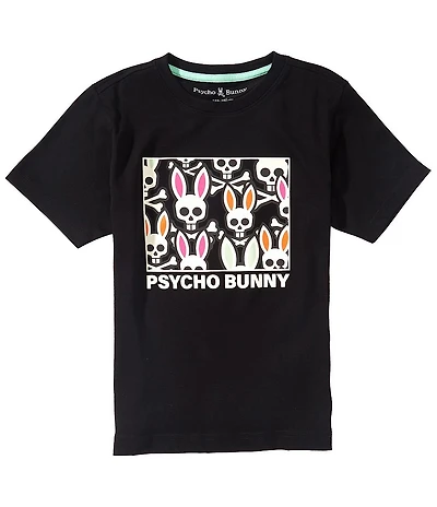 Psycho Bunny Little Boys Byron Short Sleeve Bunny Wordmark Printed T-Shirt