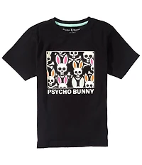 Psycho Bunny Little Boys Byron Short Sleeve Bunny Wordmark Printed T-Shirt