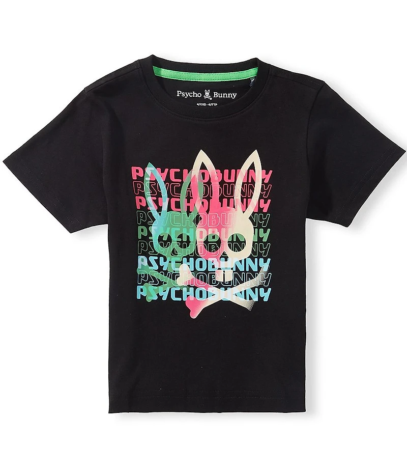 Psycho Bunny Little Boys Short Sleeve Landon Wordmark Tee Shirt